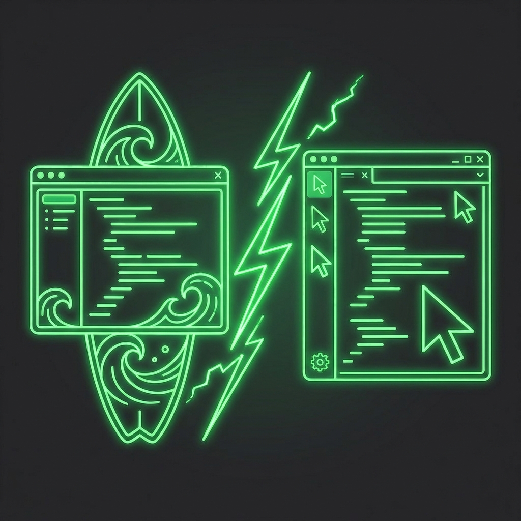 Windsurf editor interface showing code editing features